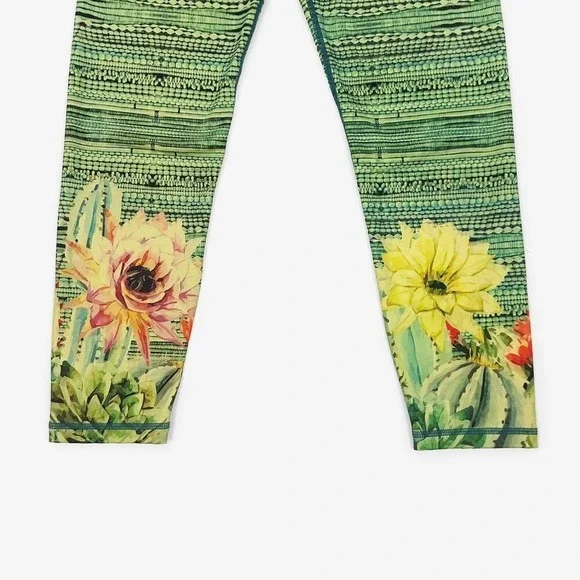 Prana Roxanne Printed Legging Size XS Bora Bay Cacti Green Artsy Athleisure - Picture 5 of 7
